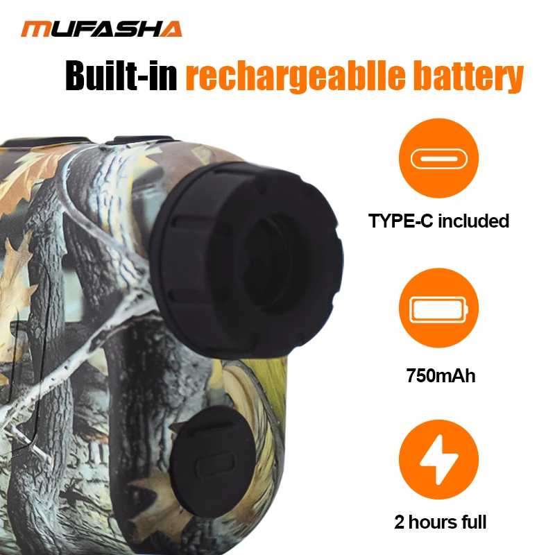 Imagem -03 - Mufasha-hunting Laser Rangefinder Compensação Medição Altura Ângulo Vibrações Feedback Distância Medidor