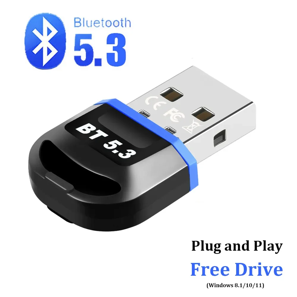 USB Bluetooth 5.3 Dongle Adapter Adaptador for PC Laptop Speaker Wireless Mouse Keyboard Music Audio Receiver Transmitter