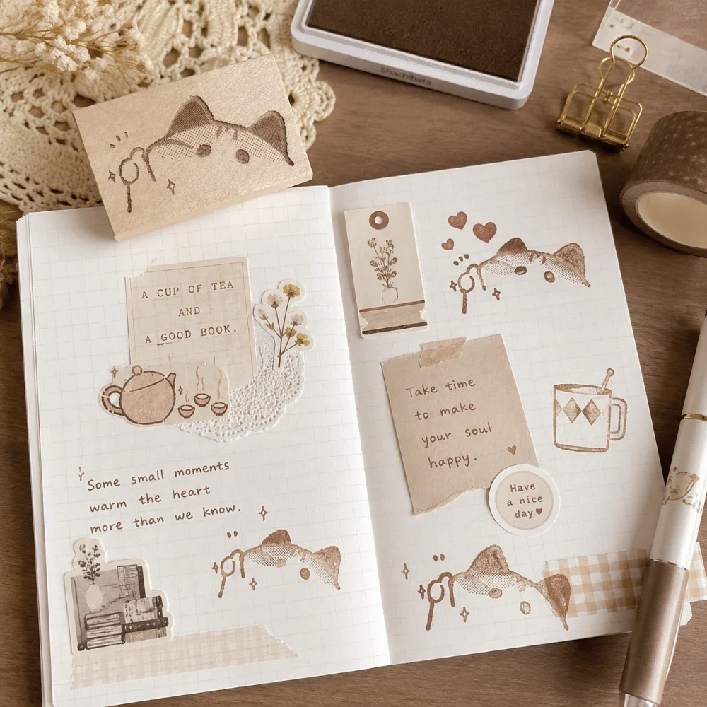 Bread-shaped Rubber Stamp Solid Wooden Grip Soft Rubber Wooden Rubber Stamp Lightweight Mini Size Cartoon Design