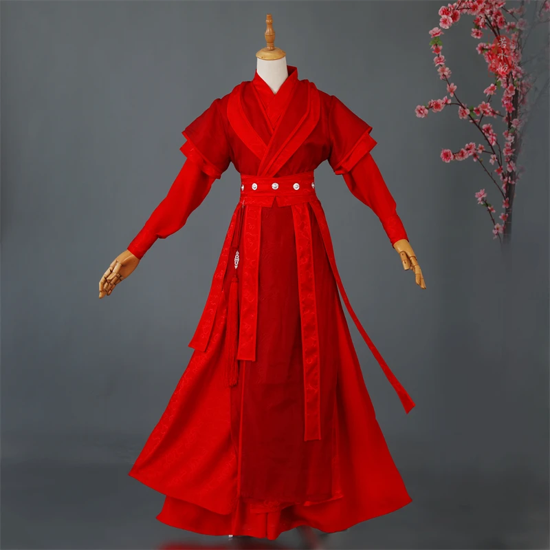 

Chinese Hanfu Fu He Xuan Gu Yun Cosplay Costume Anime RED Black Halloween Carnival Cosplay Party Men dress Tian Guan Ci