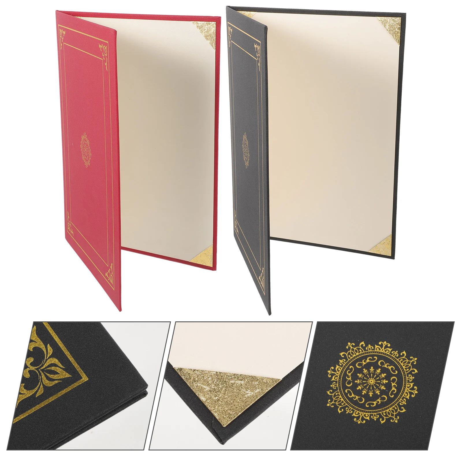 

2pcs Certificate Cover Paper Award Holder Diploma Protector Document Cover For Graduation Certificates Letter Sized