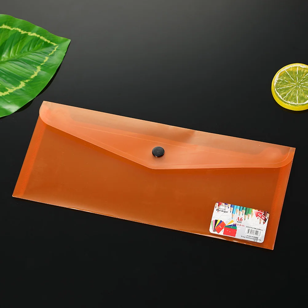 6 Pcs Clear Storage Bins Envelope Bags Button Document Folder Student Colored Envelopes