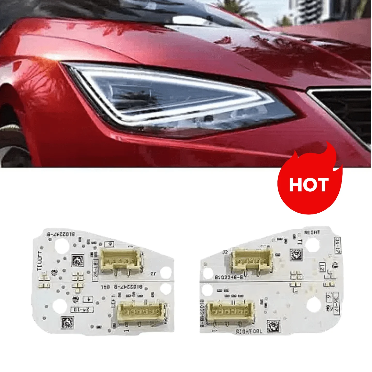 

White DRL LED Boards For 2019 SEAT IBIZA ARONA Daytime Running Light Turn Signal Module B102247-B Left B102248-B Right