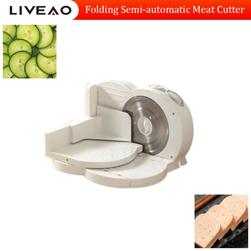 Commercial Electric Folding Semi-Automatic Meat Slicer Cutting Machine