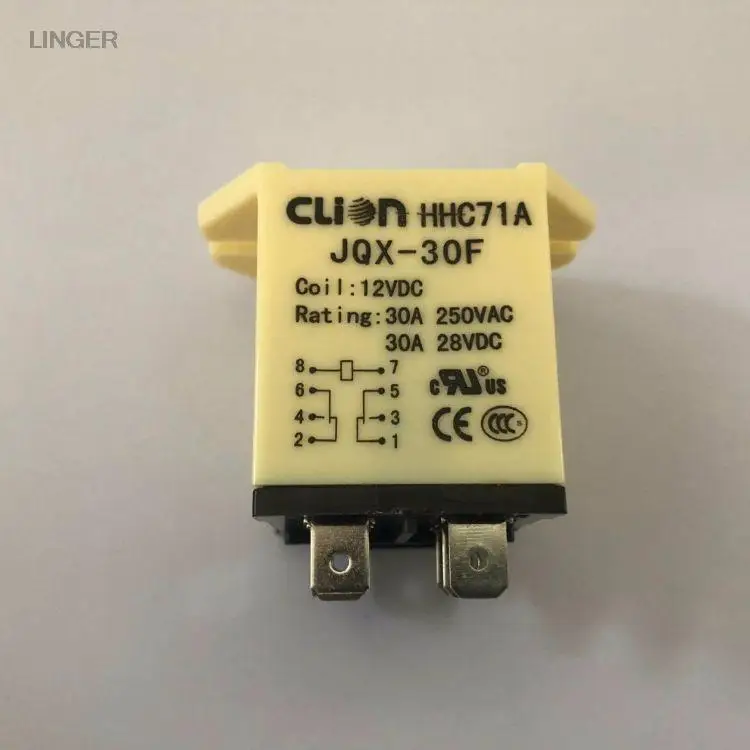 1PCS Original New NNC/HHC71A Relay JQX-30F 2Z 30A/250VAC 30A/28VDC 8PIN DC12V DC24V AC220V 2NO 2NC Silver Contact Power relay