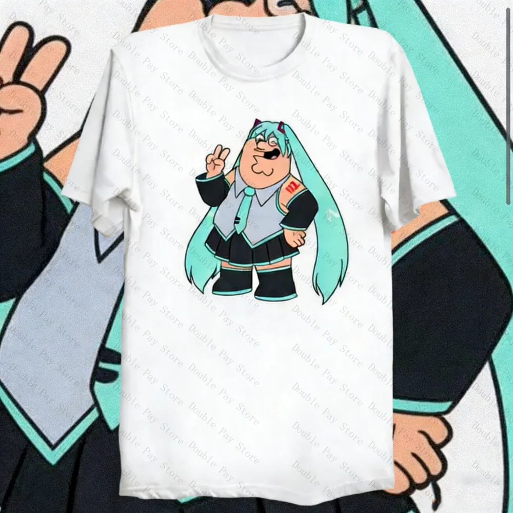 Anime Cosplay Meme - Peter Griffin Miku Meme T-Shirt Komik