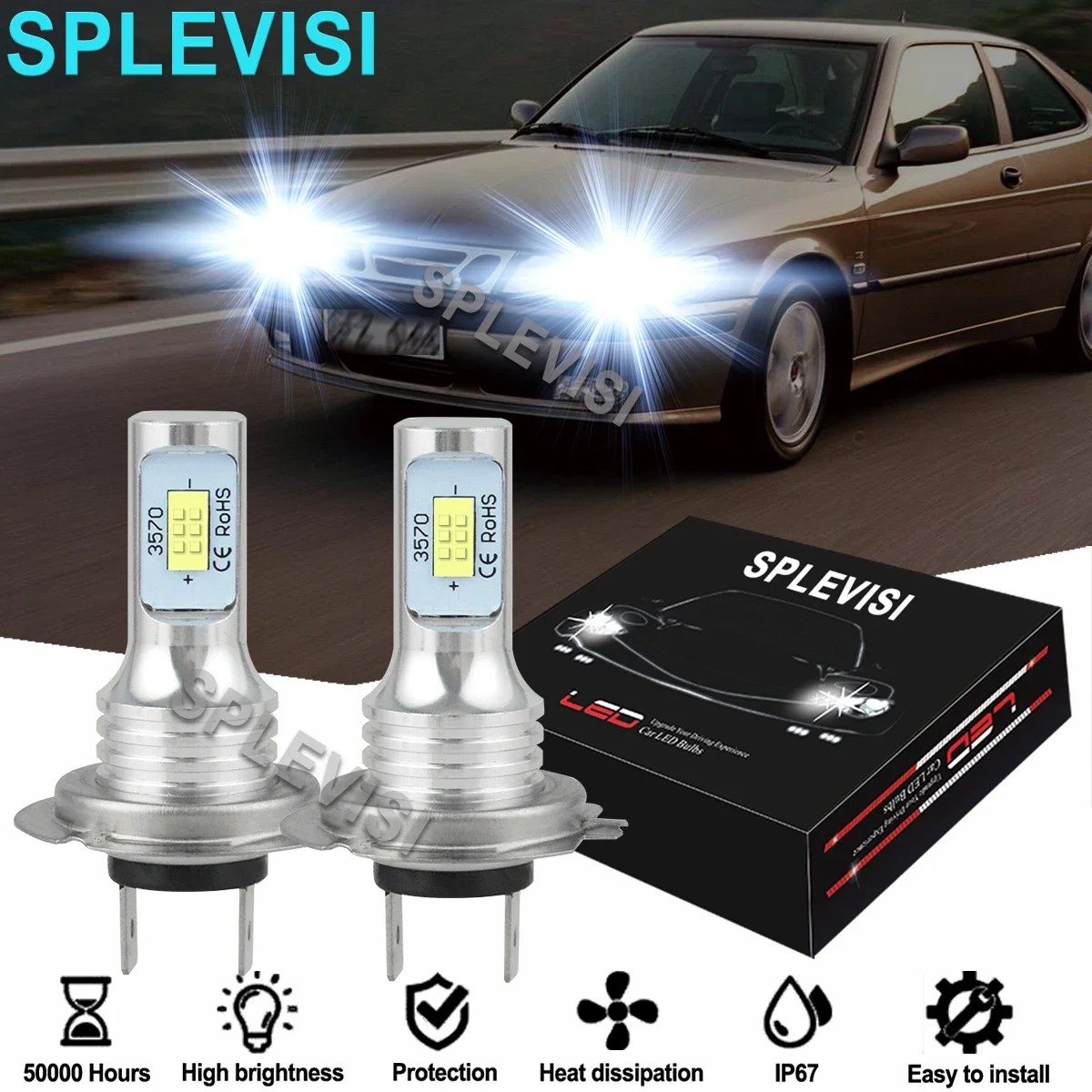 

2x LED Headlight Bulbs 6000K For Fiat 500 Abarth 2008-2021 Chevrolet Captiva 2006 2007 2008 2009 2010 2011 2012 2013 2014-2018