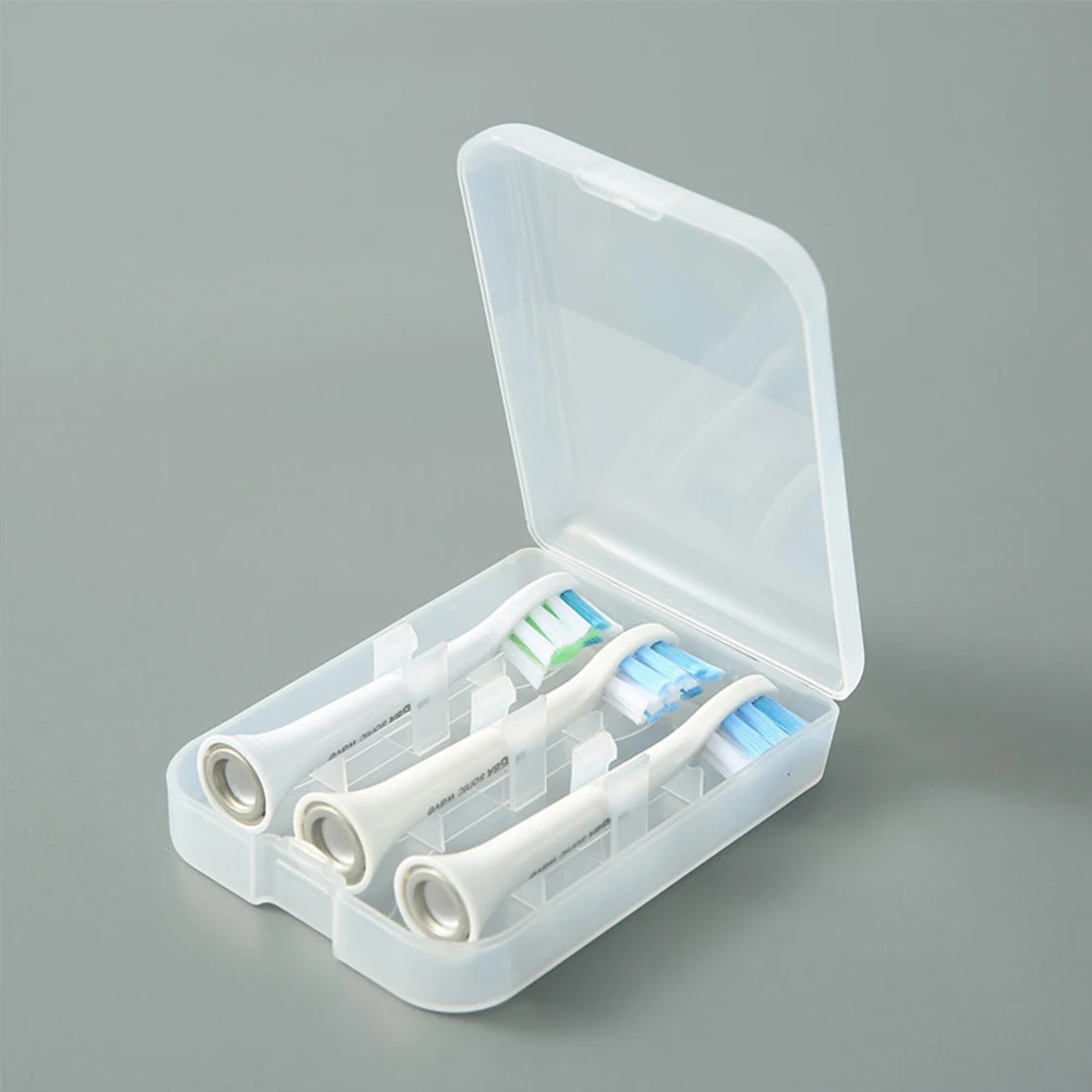 

4Pcs Tooth Brush Heads Case Multi-Use Storage Box for Families Easy Open Close Secure Closure Practical Organizer