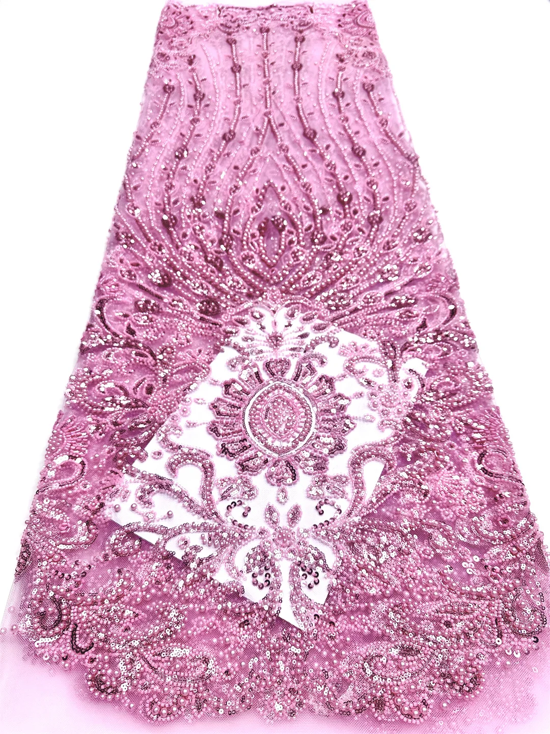 الأفريقي النيجيري 2025 أحدث جودة عالية الفرنسية مطرز التطريز الترتر تول الخياطة أقمشة الدانتيل فساتين الحفلات الترتر 5 ياردة