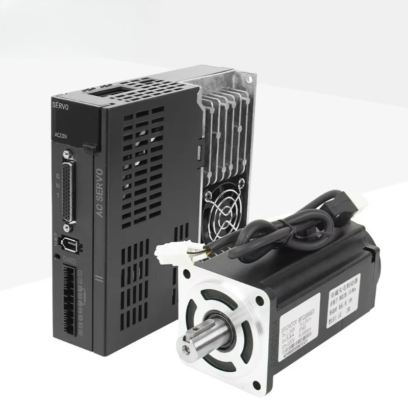 Single-Phase 220V 3.3NM 5.8A 3000RPM 1Kw Flange Mount Drip-proof Servo Motor Brake Torque Control 80mm Frame CNC Laser