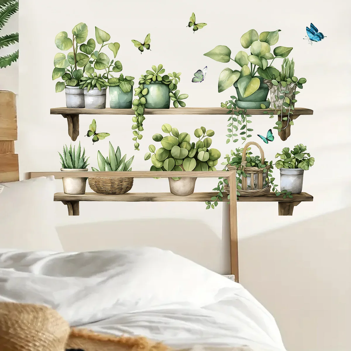 Watercolor Potted Plant Wall Stickers Living Room Bedroom Decoration Wall Decals Bedroom Home Decor Art Background