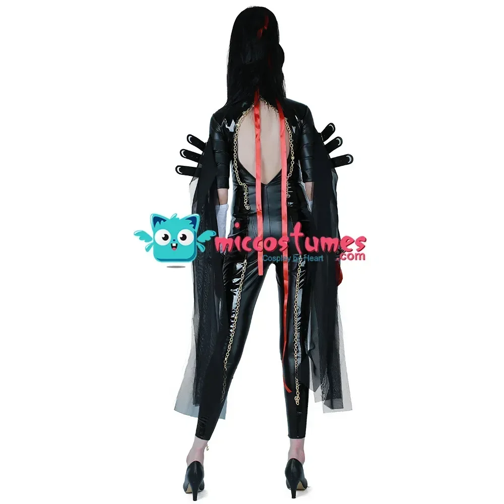 Miccostumes Women's Witch Bayonetta Cosplay Bodysuit Halloween Costume With Gloves Headband