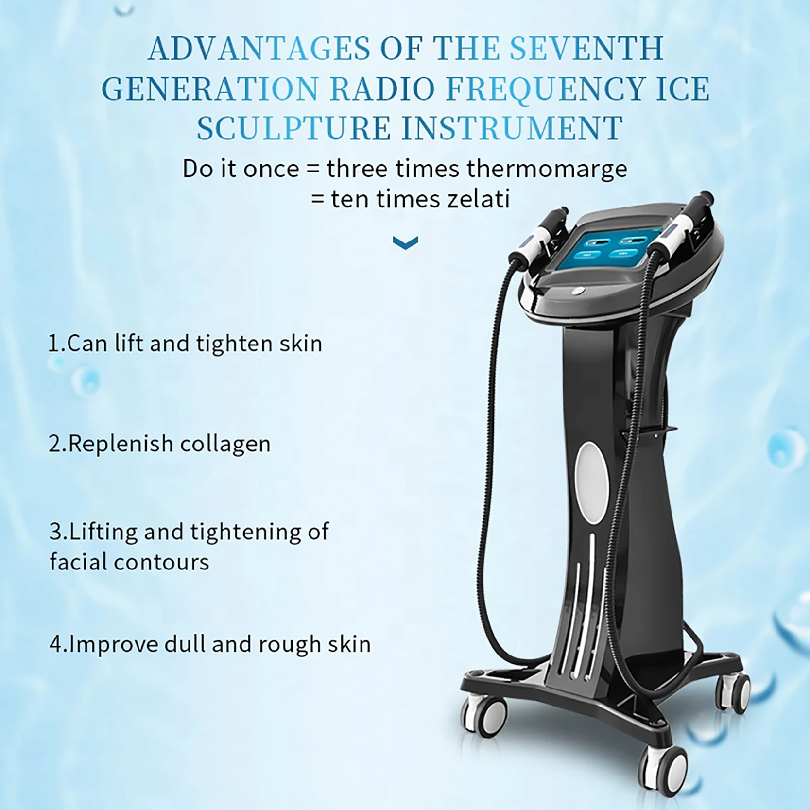 7 รุ่น 2 IN1 มัลติฟังก์ชั่น ICE Cool ร้อนเครื่องมืออัลตราโซนิก Anti-Wrinkle Face Lifting Facial Beauty Machine Salon Spa