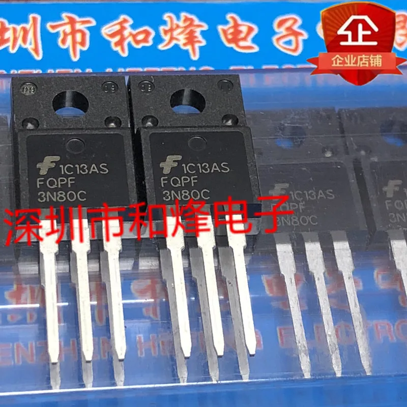 5PCS-10PCS FQPF3N80C  TO-220F 800V 3A   Original On Stock Quick shipping Really Stock Best Quality