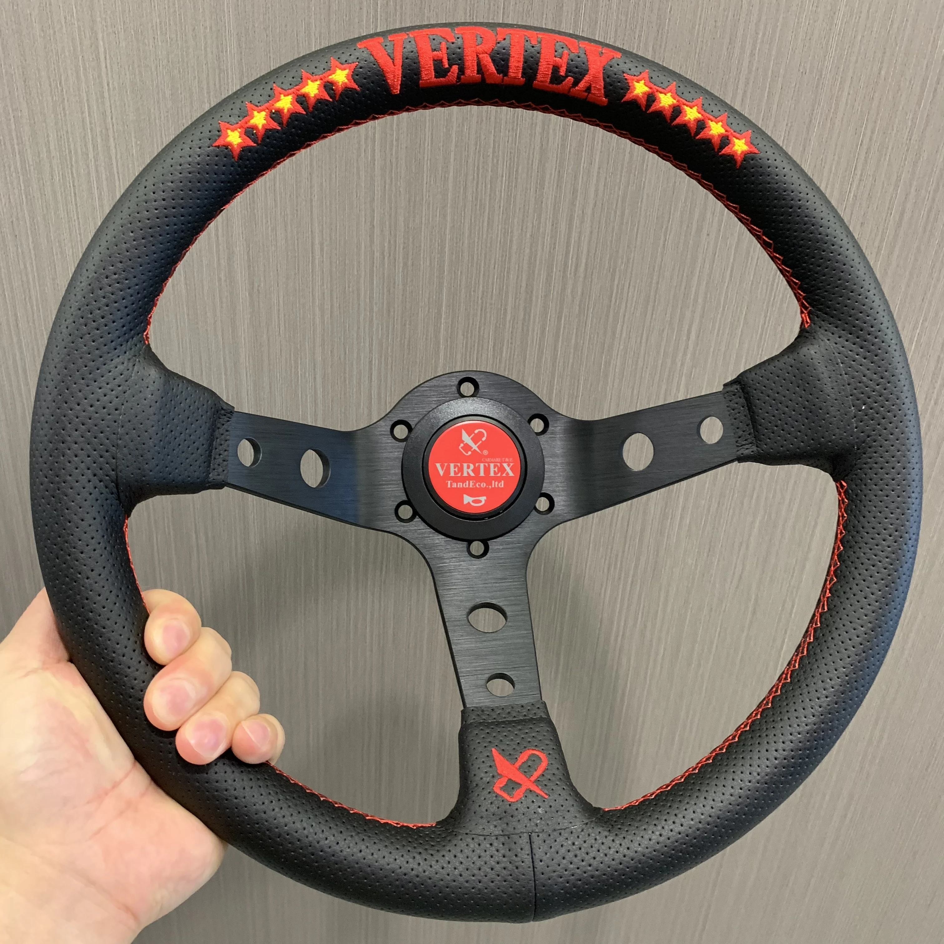 

Vertex Car Sports Steering Wheel Leather Embroidery Drift Modified Interior Parts Universal Steering Wheel For Racing ﻿