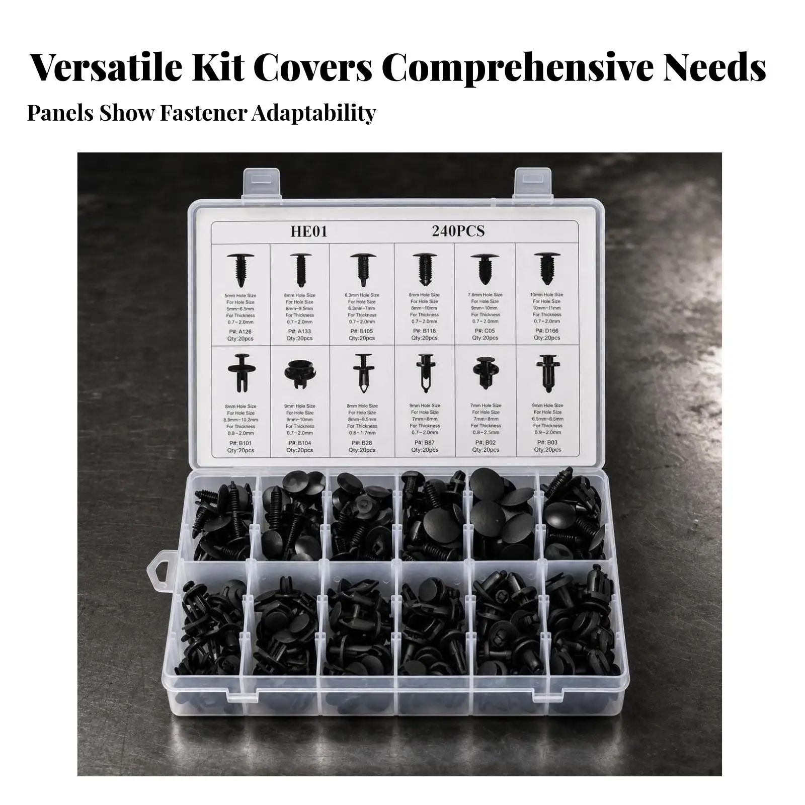 Car Push Pin Kit with Pry Tools Reusable Automotive Clips with Removal Tools Bumper Retainer Clips with Fastener Remover