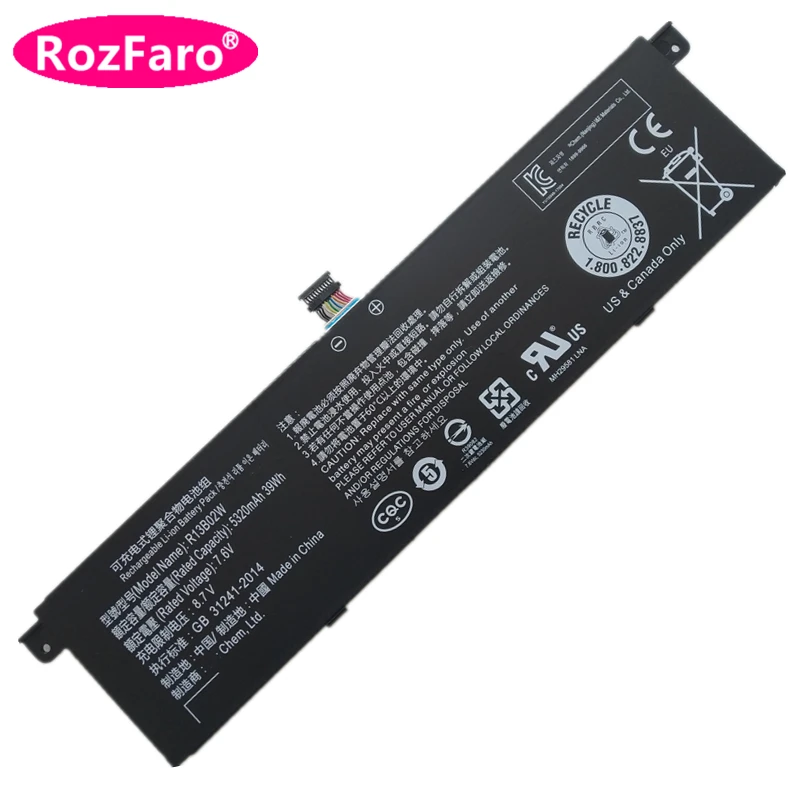 

RozFaro For Xiaomi Mi Air 13.3" TM1604 TM1613 TM1703 R13B01W R13B02W Laptop Battery 7.6V 39Wh 161301-01 07 CN FB CG FF FC EA CU