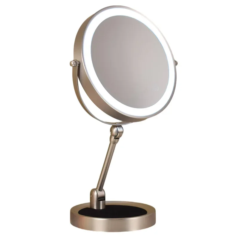 

Makeup mirror, desktop enlarged desktop double-sided led light with intelligent fill light