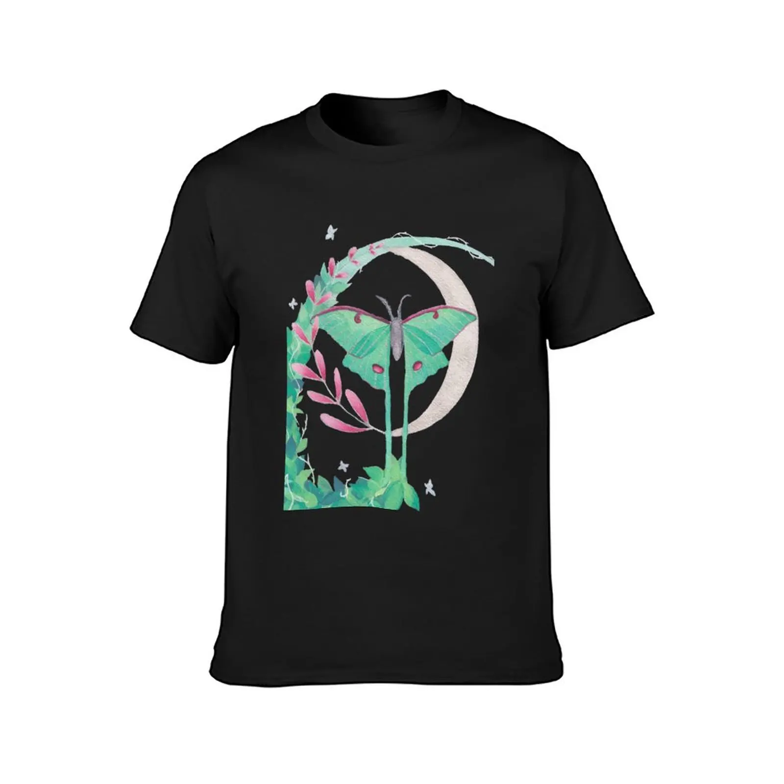 Leafy Lunar Moth Dreams T-Shirt anime clothes customizeds tees mens t shirt graphic