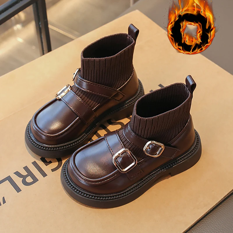 

Зимние сапоги в корейском стиле для девочек, элегантные плюшевые сапоги для девочек-подростков, модная теплая хлопковая обувь для вечеринок и свадьбы для девочек