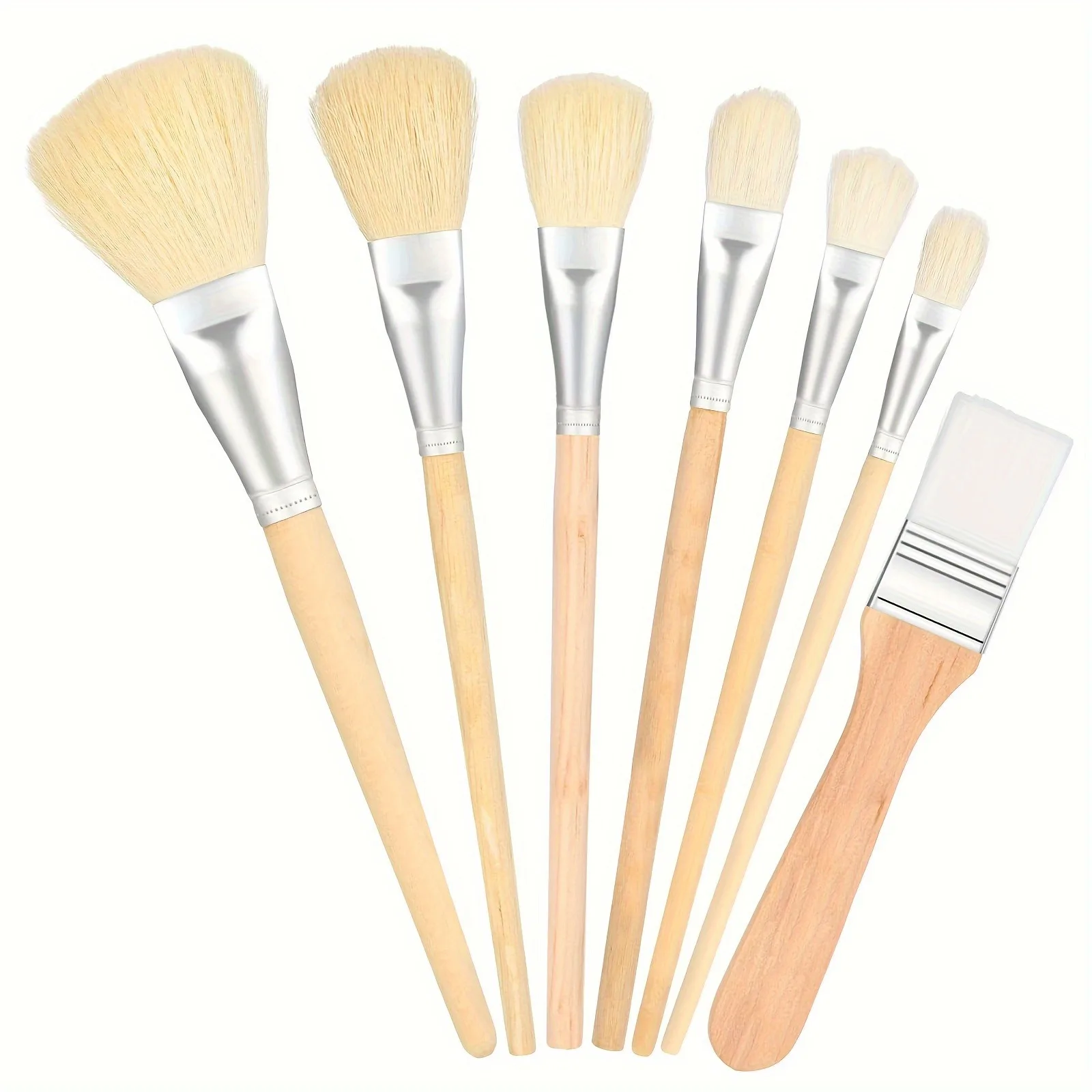 

7pcs Professional Acrylic Painting Brush Set - High-Quality Goat Hair Blending Brushes for Acrylic, Watercolor, Oil & Body Art