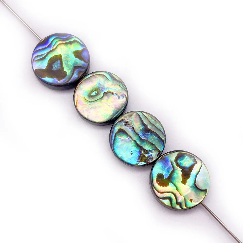 Natural Abalone Shell Beads Round Disc-shaped Loose Beads for Jewelry Making DIY Earrings Pendants Bracelet Necklace Accessories