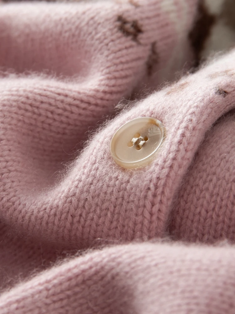 

TLOML женский 100% кашемировый вязаный свитер с воротником-поло, кардиган с цветными блоками, жаккардовое осенне-зимнее удобное плотное пальто высокого качества