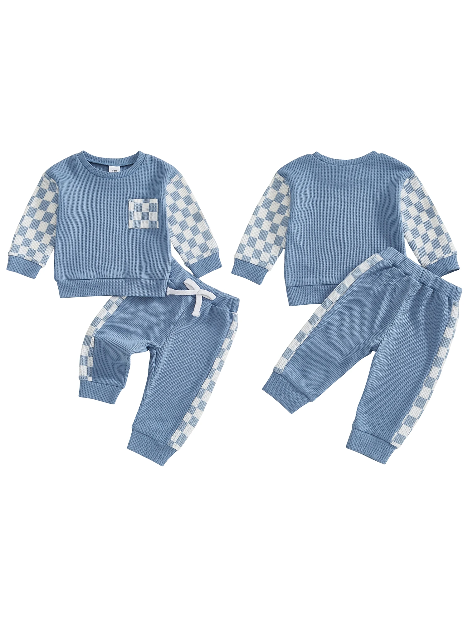 الرضع الخريف منقوشة مجموعة سترة منقوشة الشبكة مع جولة العنق بسط بنطلون للطفل رضيع أو فتاة #1