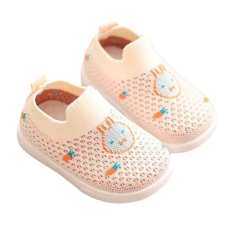 Unisex Baby Tennis Shoes Toddler Knitted Breathable Sneakers Kids Soft Sole Anti-slip Sock Shoes Mesh Slip on First Walkers