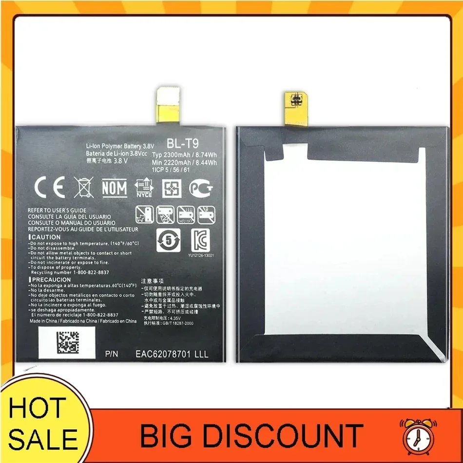 Mobile Phone Battery For LG Google For Nexus 5/For Nexus G E980 D820 D821 Megalodon D8 BL T9 BL-T9	2300mAh