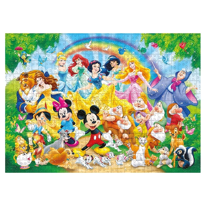 

1000pcs DIY Mosaic Puzzle, Disney Cartoon Animal Characters: Mickey Mouse Bambi Snow White Beauty and the Beast for Ariel Cind