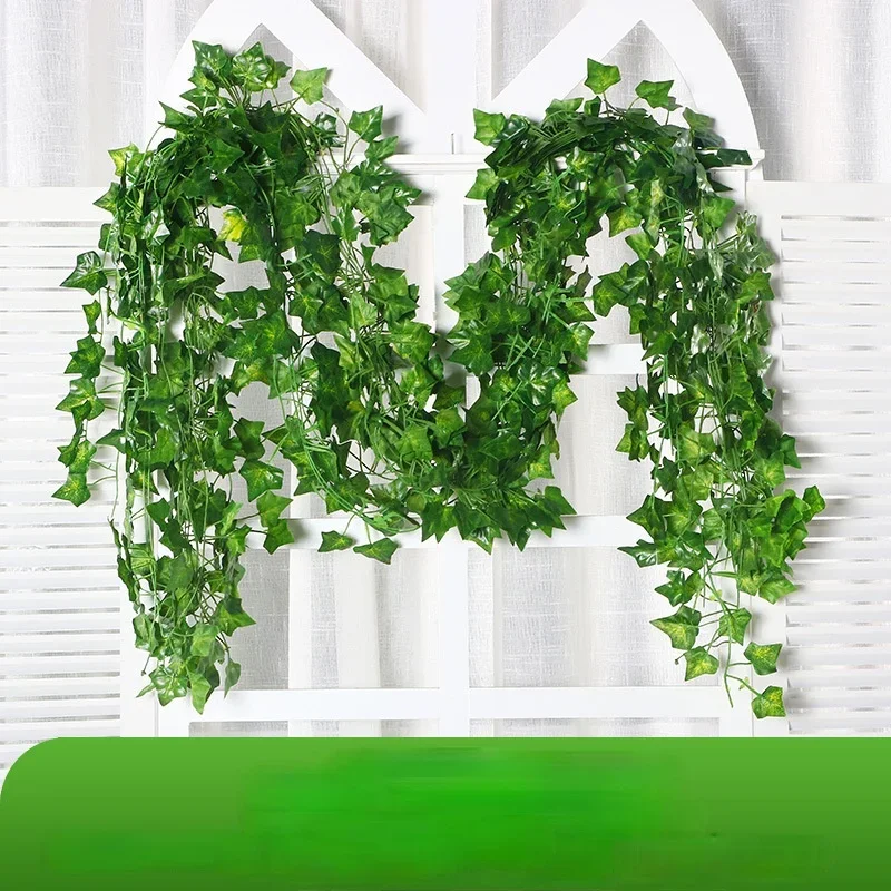 12PCS/Set 2.1M Artificial Ivy Simulation Ivy Cane Creeper Foliage Home Decor Plastic Rattan string Wall Decor Artificial Plants