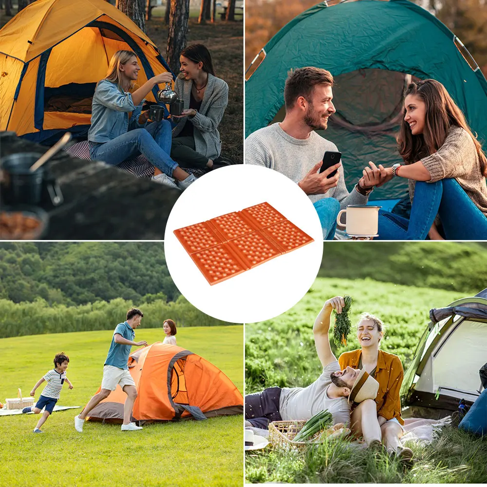 6-Fold Outdoor Camping Mat Waterproof XPE Foam Cushion Picnic Sitting Pad Foldable Pillow Park Beach Seat Mat for Travel Hiking