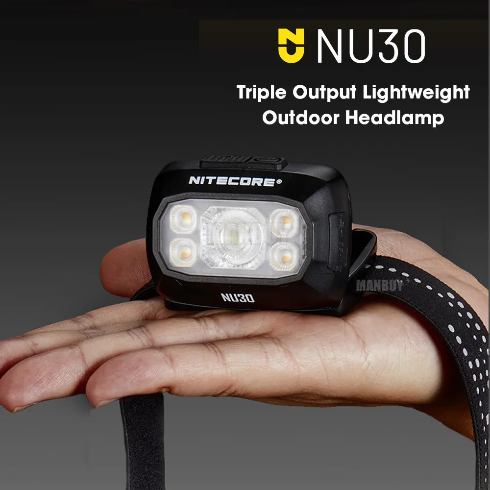 Genuine Nitecore NU30 500LM White Light+ Red Light Headlamp 1500mAh Rechargeable Li-ion Battery Running Hiking Camping Outdoor