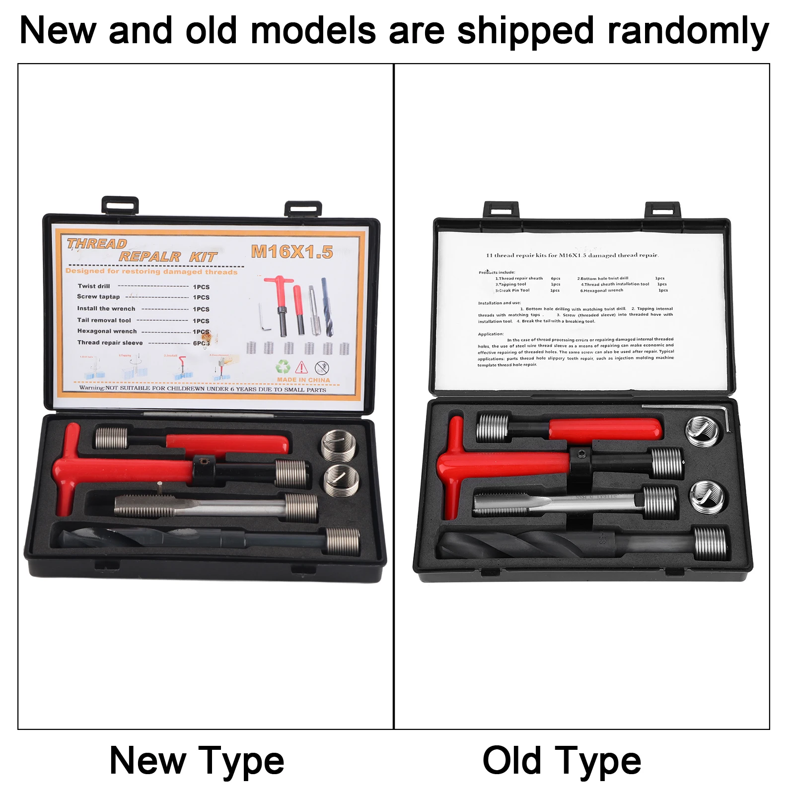 Thread Repair Kit Stainless Steel Twisted Drill Wrench Tap Insertion tool M16x1.5 Threaded Insert Thread Repair Kit Wrench