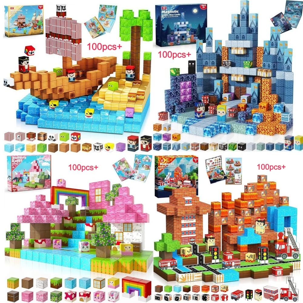 FUNXINEE Puzzle Blocchi magnetici educativi Giocattoli per bambini Modelli multipli di costruzione di scene Regali di Natale di compleanno