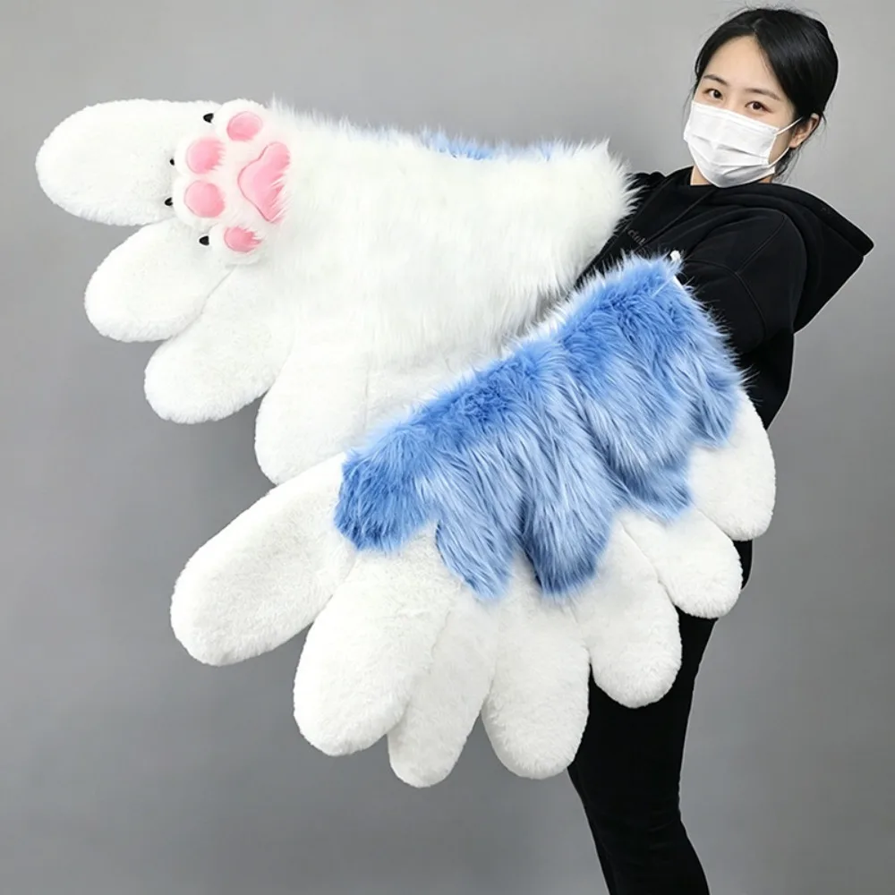 Plush Furry Animal Suit Simulation Wing Fursuit Bird Wing Accessories Animal Claw Gloves Comic Exhibition Props Play Halloween