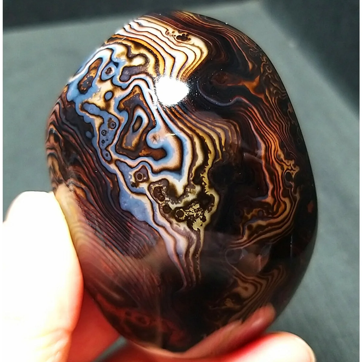 Large Banded Agate Desert Treasure, Pocket Stone, Polished Tumbled, Desk Decor, Natural Stone, Crystal Collection, Table Display
