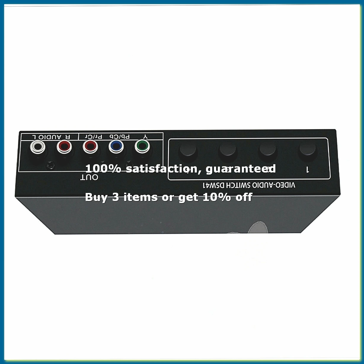 4x1 Component Video Signal Switcher YPbPr YCbCr Audio DSW41 Divider Panel Button Manual Switch CVBS 720P Metal Shell-DT30
