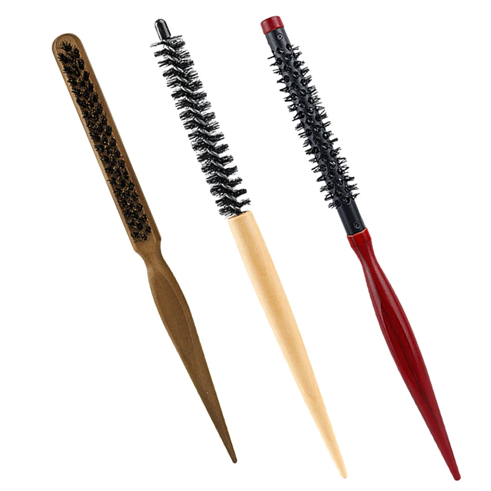 

3Pcs Hair Roll Brush Wooden Small Curling Hairbrush Comfortable Scalp Massage Styling Comb Hair Care Blow Drying Brush