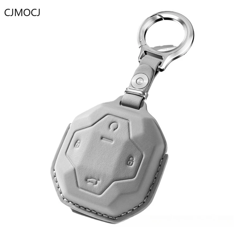 

Premium Genuine Leather Key Cover Case for Jetour Traveller / Chery Shanhai T1 / T2 (2022-2024) - Protective Key Fob Shell