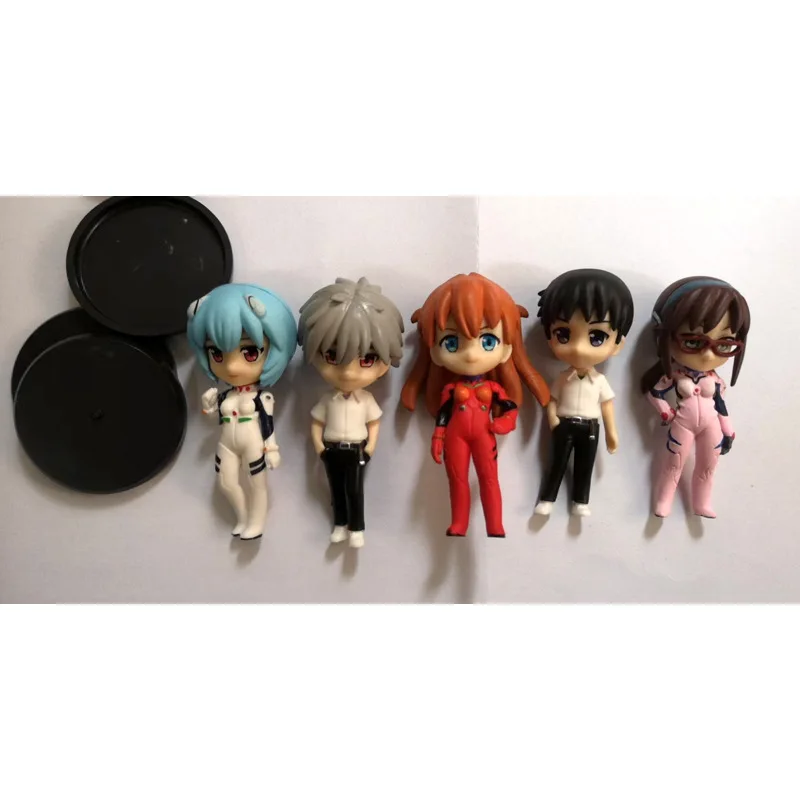 Bandai 5 pz/set 7 CM Nuovo Anime EVA Ayanami Rei Ikari Shinji Figura PVC Modello Giocattoli Bambola raccogliere Ornamenti Regali