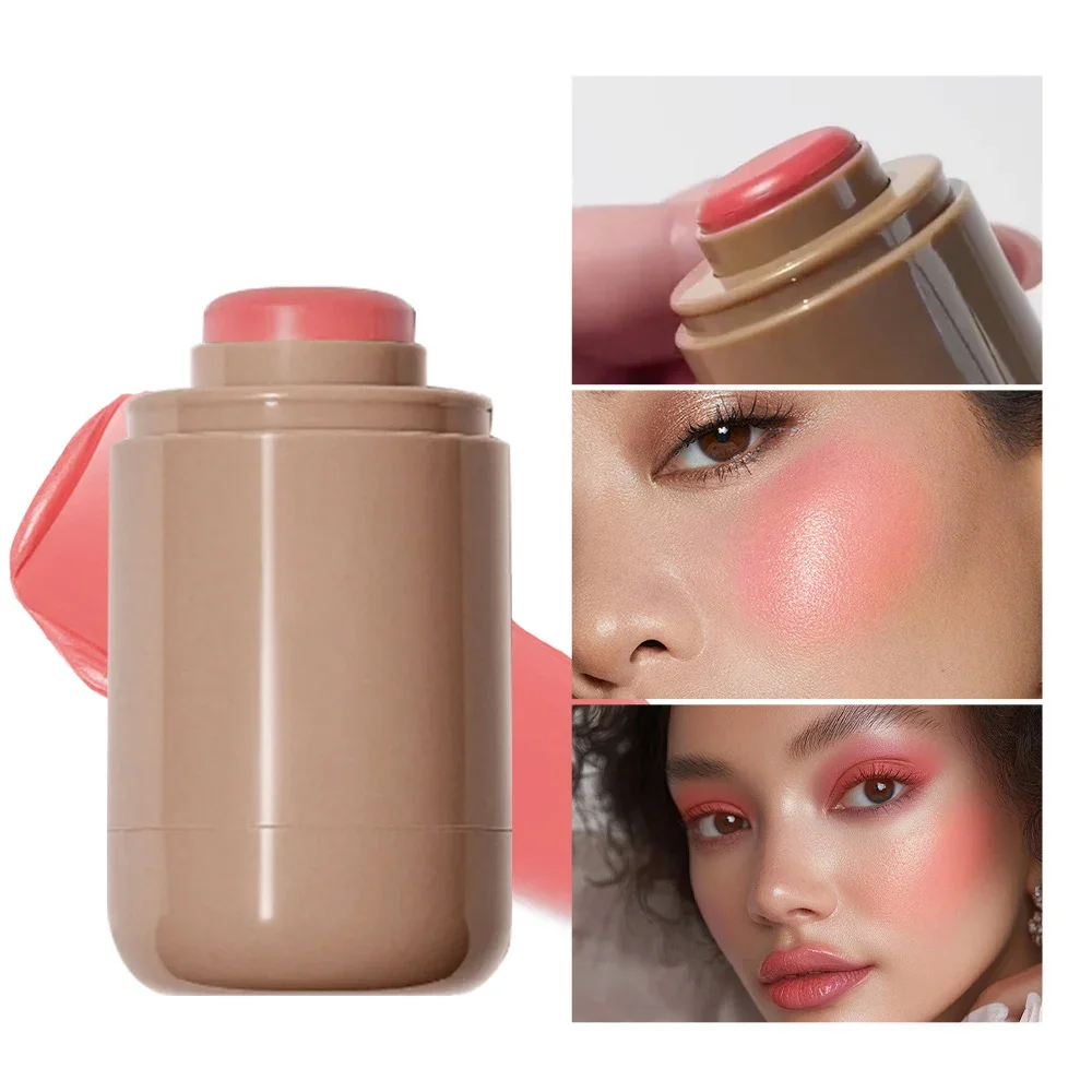 Creamy Bronzing Blush Stick Hydrating Waterproof Lipstick Cheek Tint High Pigment Multi-tone Soft Mauve Matte Rouge Contour