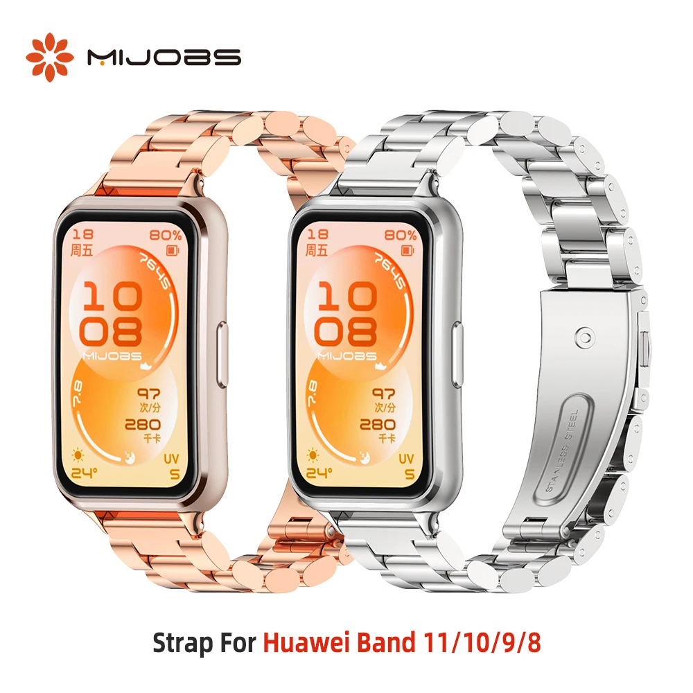 Watchband For Huawei Band 11 Strap for Huawei Band 10 9 8 Wristband for Huawei Band 9 Smart Watch Band Metal Stainless Steel