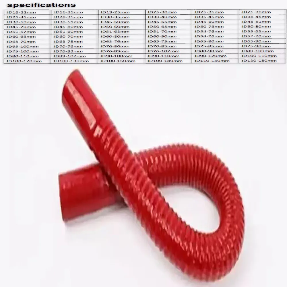 ID16-110mm straight steel wire corrugated silicone reducer tube silicone hose joint intercooler tube