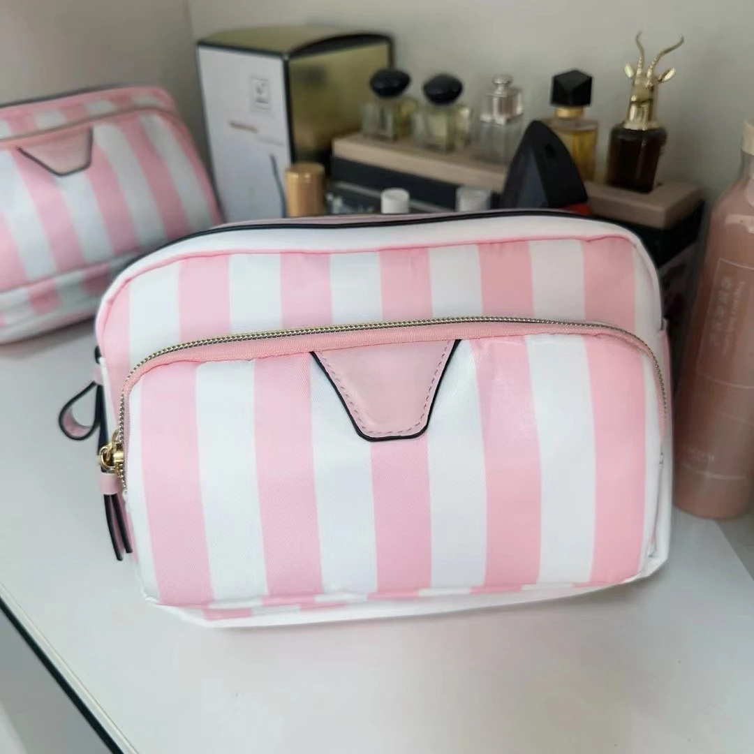 

Multifunctional Makeup Bag For Women Large Capacity Portable Double Zipper Travel Makeup Brush Toiletries Storage Bag