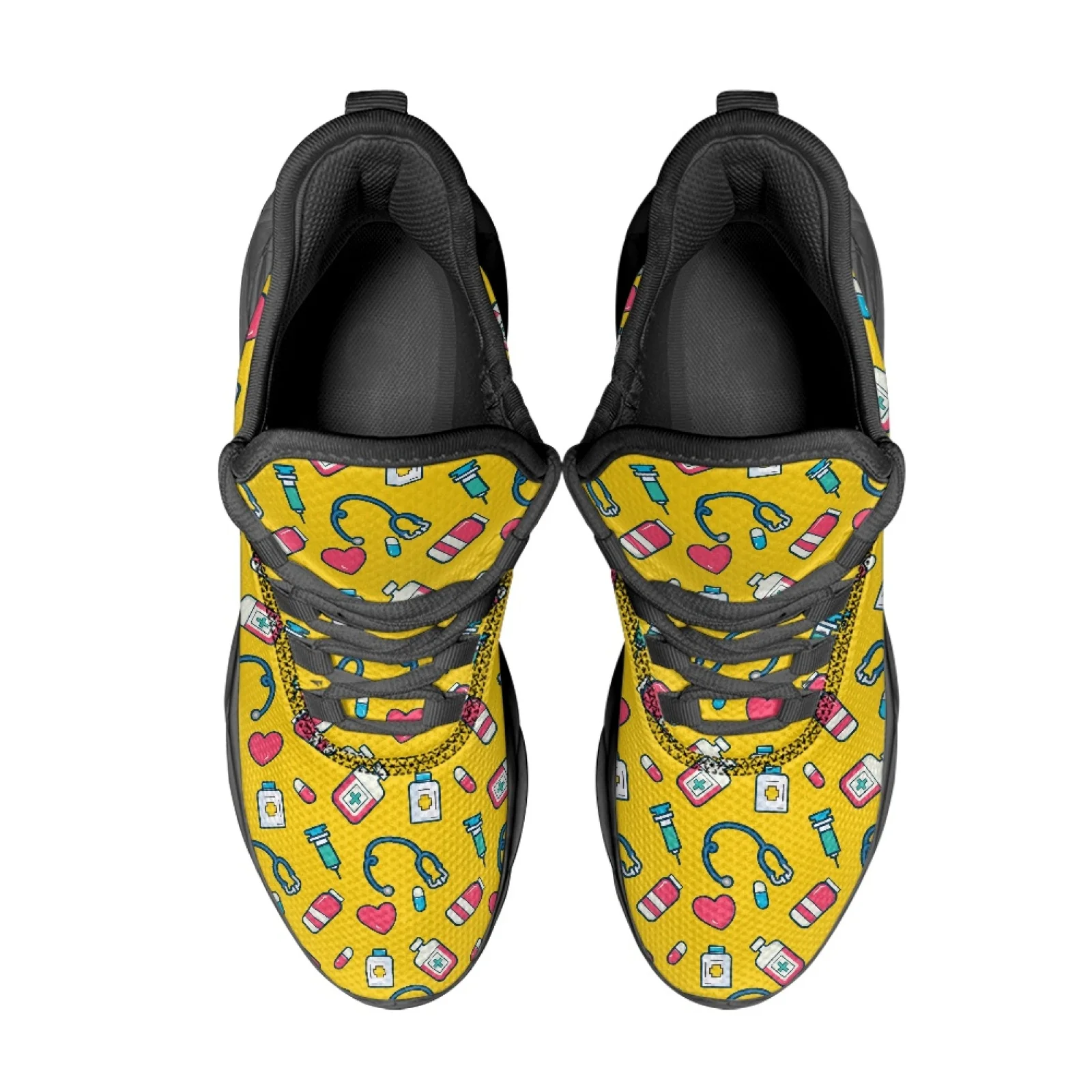PENSTROLL Medical Theme Lace-Up Athletic Shoes for Men Running Mesh & EVA Blade Sports Shoes