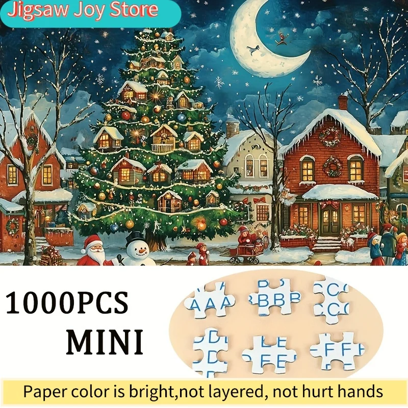 1 Box  Mini Paper Puzzles for Adults: "Christmas Float Parade Street Scene" or for party Games & Activities for Family & Frien
