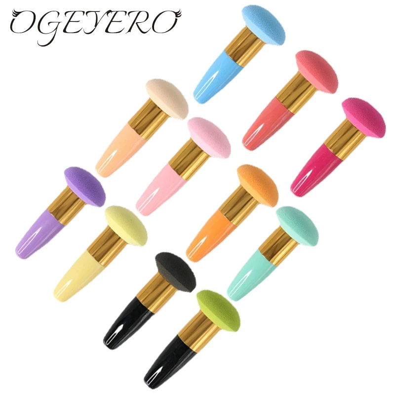 1 pz donne testa di fungo fondotinta in polvere spugna bellezza soffio cosmetico viso pennelli trucco strumenti con manico