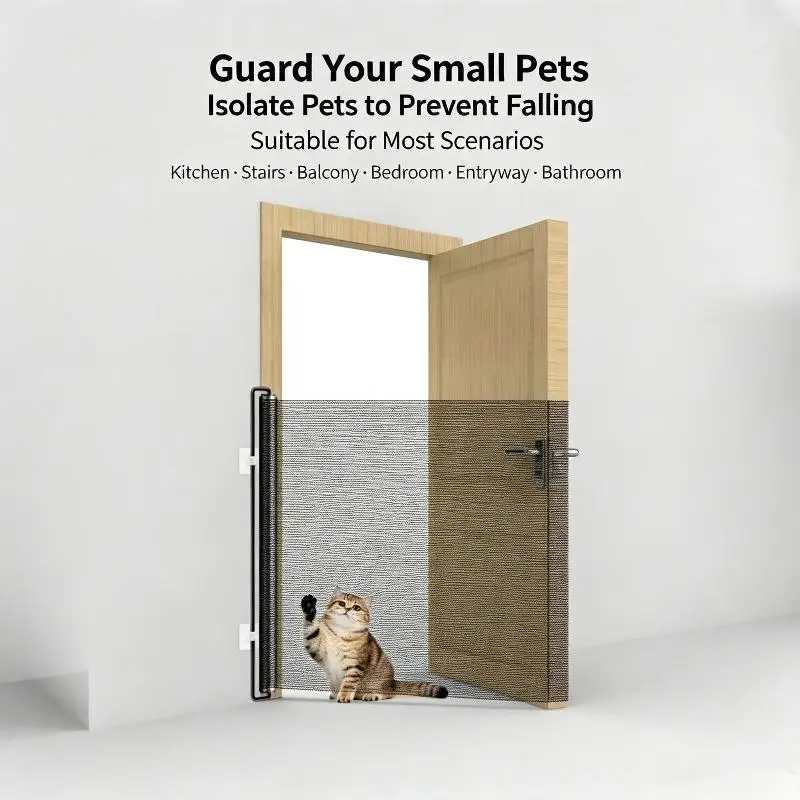 ~Retractable Pet Gate Dog Baby Retractable Gate No-Drill Childproof Net Fence Cat Baffle For Indoor Pet Dog Barrier Fences